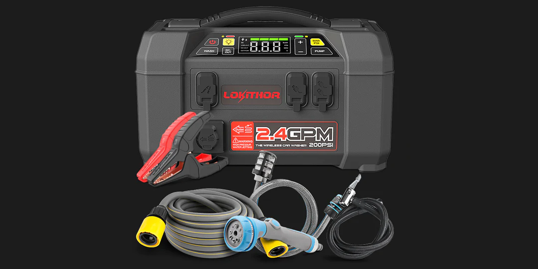 LOKITHOR JA301 Starthilfe mit Powerbank und Kompressor 2000 Ampere